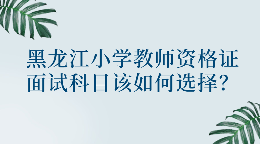 黑龙江小学教师资格证面试科目